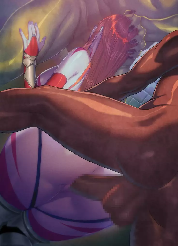 A woman knight falls in female pig