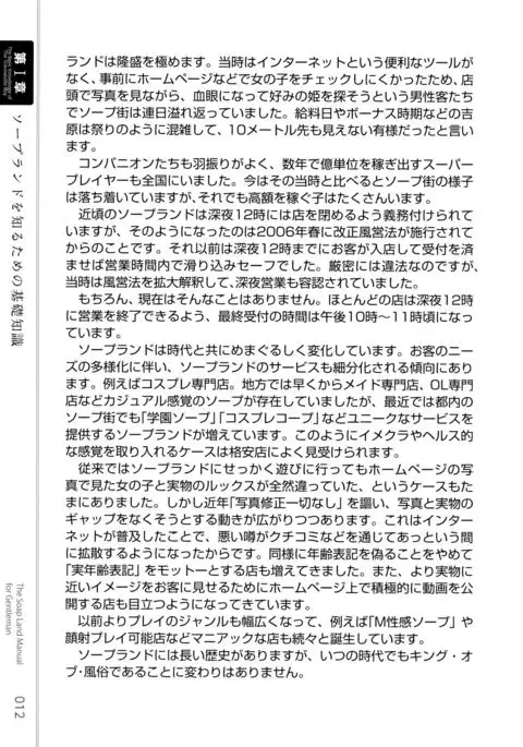 Illustrated Manual of Sex Industry for Beginners With Detailed Explanations of Soaplands