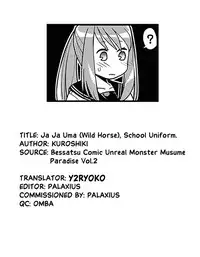 [Kuroshiki] Ja Ja Uma Sailor Fuku | Wild Horse School Uniform (Bessatsu Comic Unreal Monster Musume Paradise Vol. 2) [English] [Y2Ryoko] [Digital]