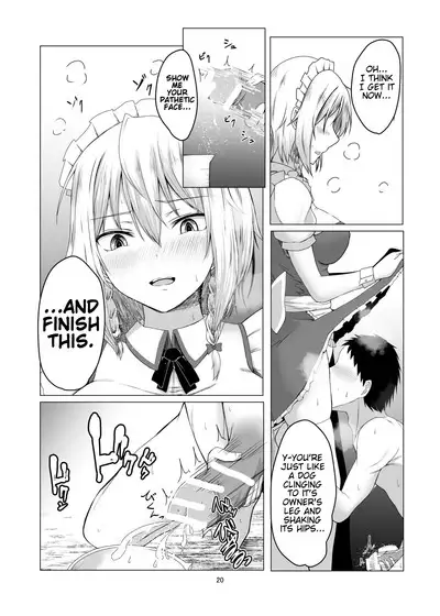 [Shiso Ninniku (Kamunika)] Sakuya-san ni Tantan to Sakusei Sareru Manga | A manga where Sakuya-san calmly squeezes your sperm (Touhou Project) [English] [FunnyTL] [Digital]