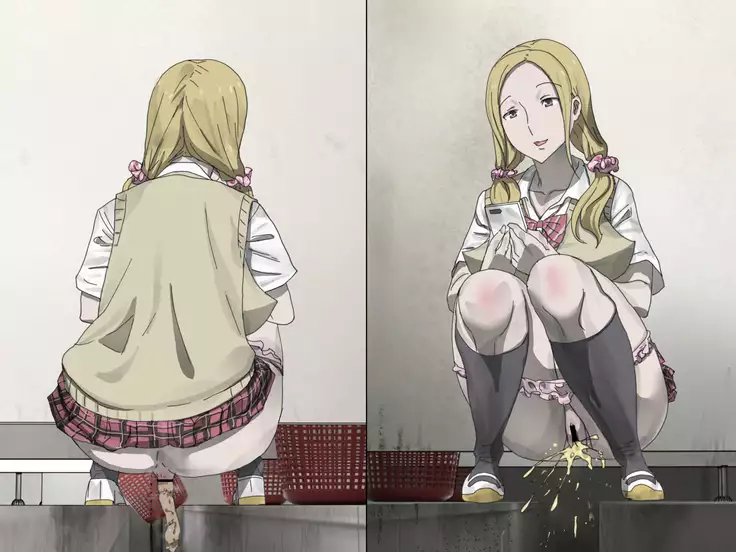 溝トイレを真下から【学校編】