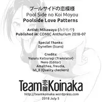 [Mikawaya] Pool Side no Koi Moyou | Poolside Love Patterns (COMIC Anthurium 2018-07) [English] [Team Koinaka] [Digital]